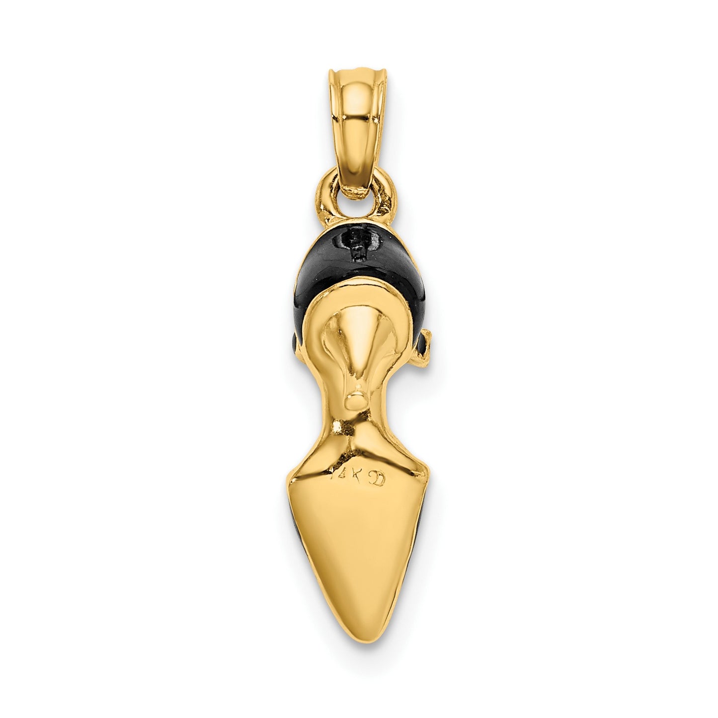 14K 3-D Black Enamel Closed Toe High Heel Charm