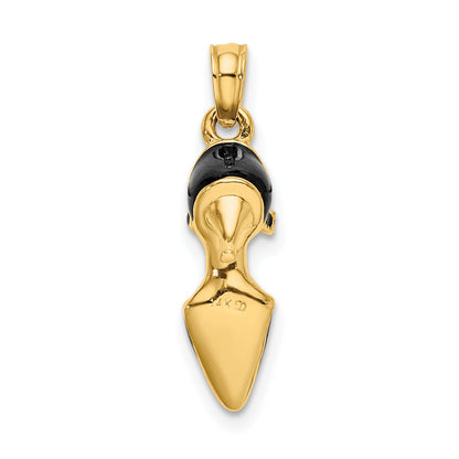 14K 3-D Black Enamel Closed Toe High Heel Charm