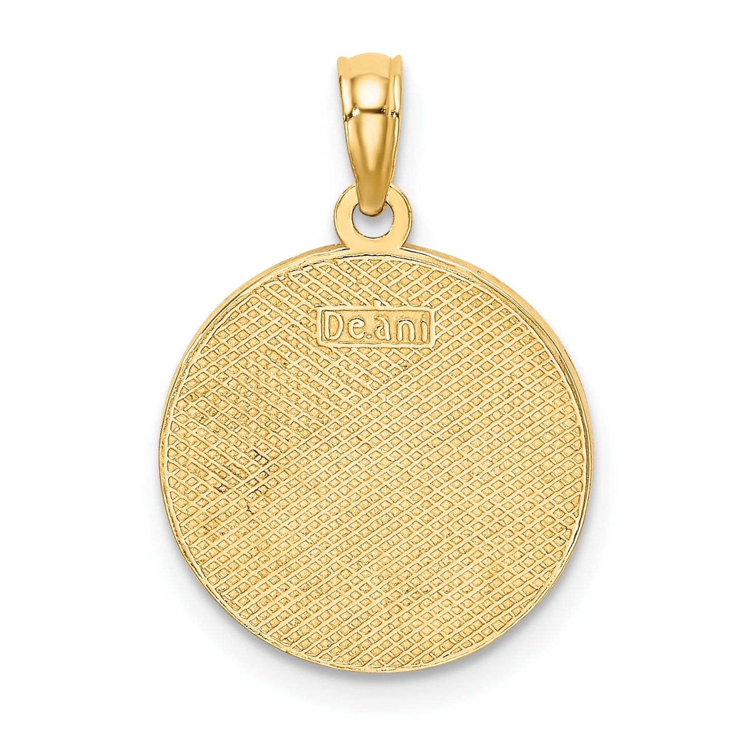 14K Enameled HAPPY HOLIDAYS with Holly Round Disc Charm