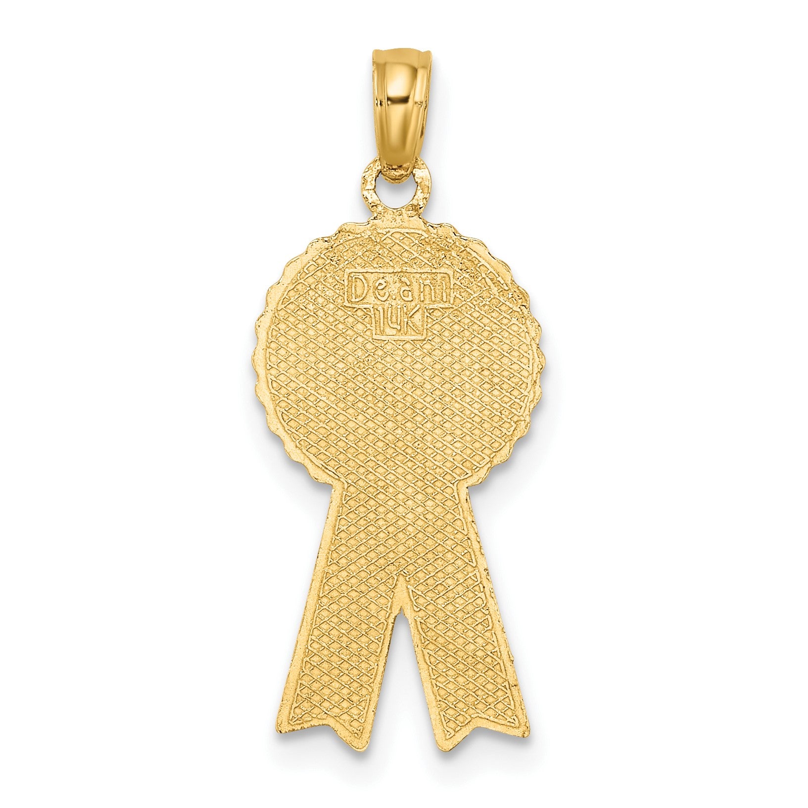 14K Blue and White Enameled 1st PLACE Ribbon Charm