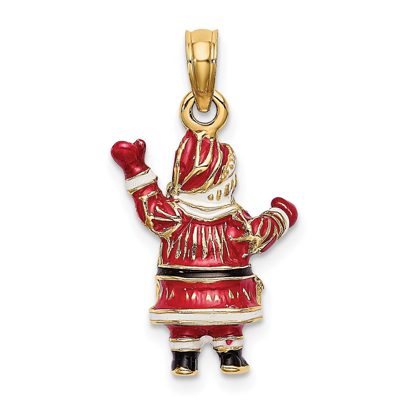 14K 3-D Enameled Santa Charm