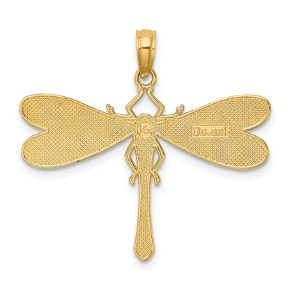 14K Multi-Color Enamel Dragonfly Charm