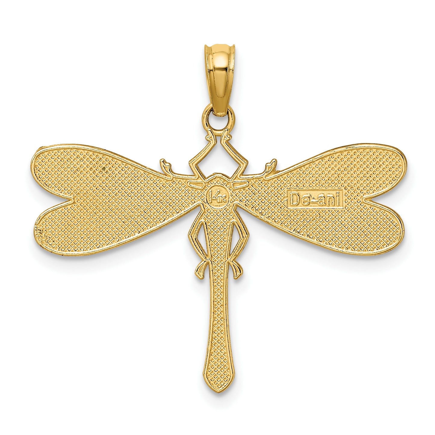 14K Multi-Color Enamel Dragonfly Charm