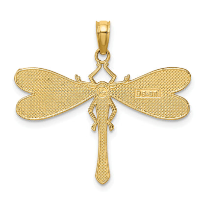 14K Multi-Color Enamel Dragonfly Charm