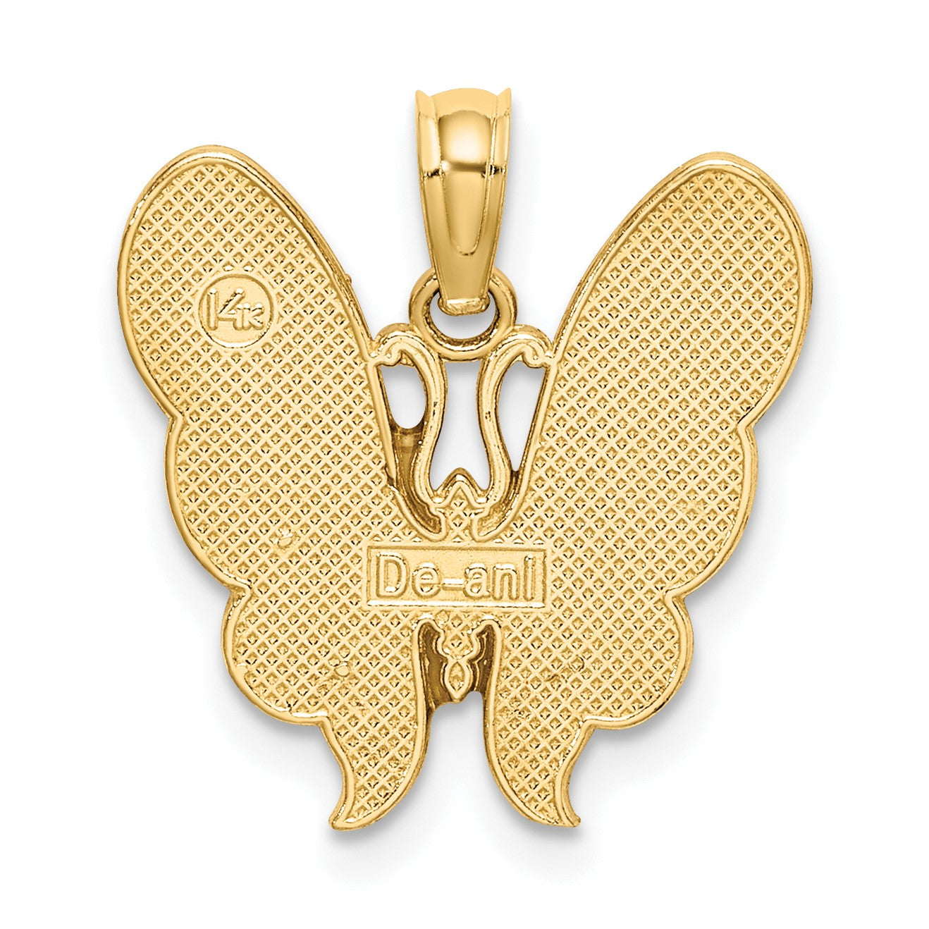 14K Multi-Color Enameled Butterfly Charm