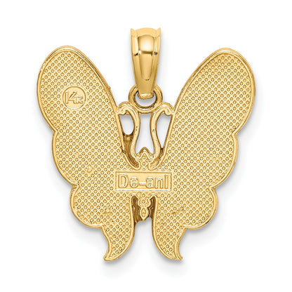 14K Multi-Color Enameled Butterfly Charm