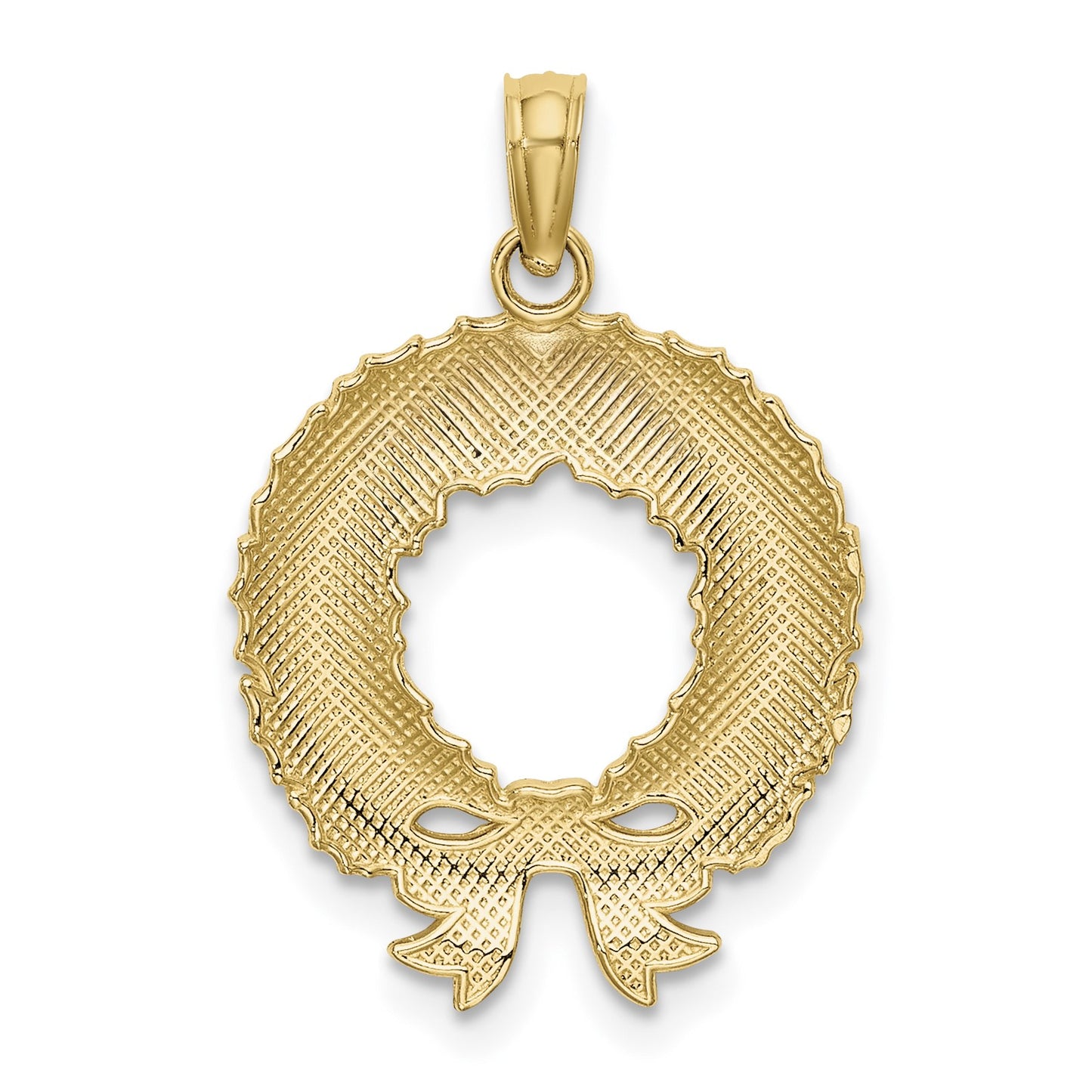 14K Enameled Christmas Wreath Charm
