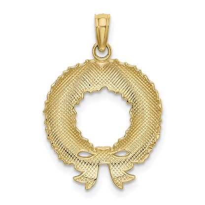 14K Enameled Christmas Wreath Charm