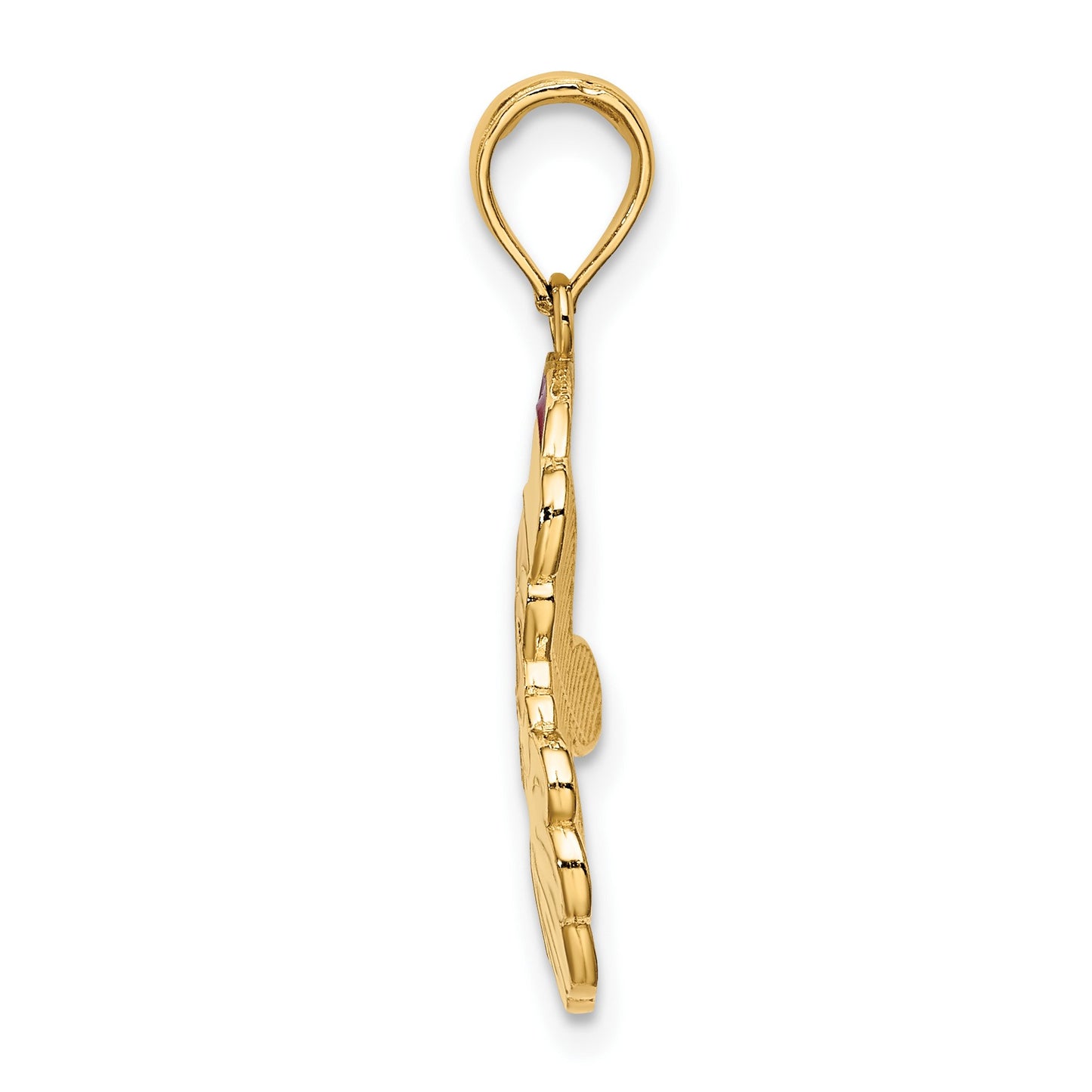 14K Enameled Santa Face Charm