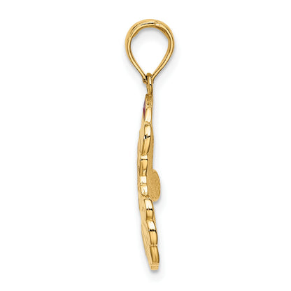14K Enameled Santa Face Charm