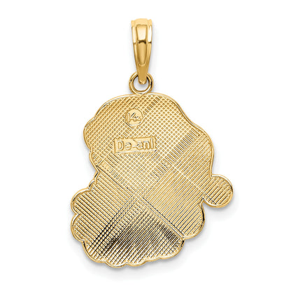 14K Enameled Santa Face Charm