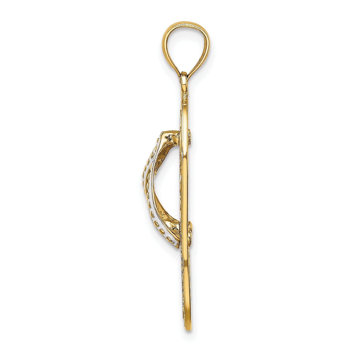 14K Multi Heart Flip-Flop with White Enamel Charm