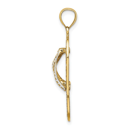 14K Multi Heart Flip-Flop with White Enamel Charm