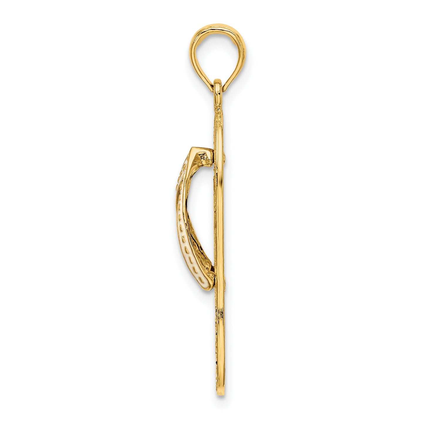 14K Enameled Palm Tree Flip-Flop Charm