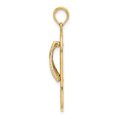 14K Enameled Palm Tree Flip-Flop Charm
