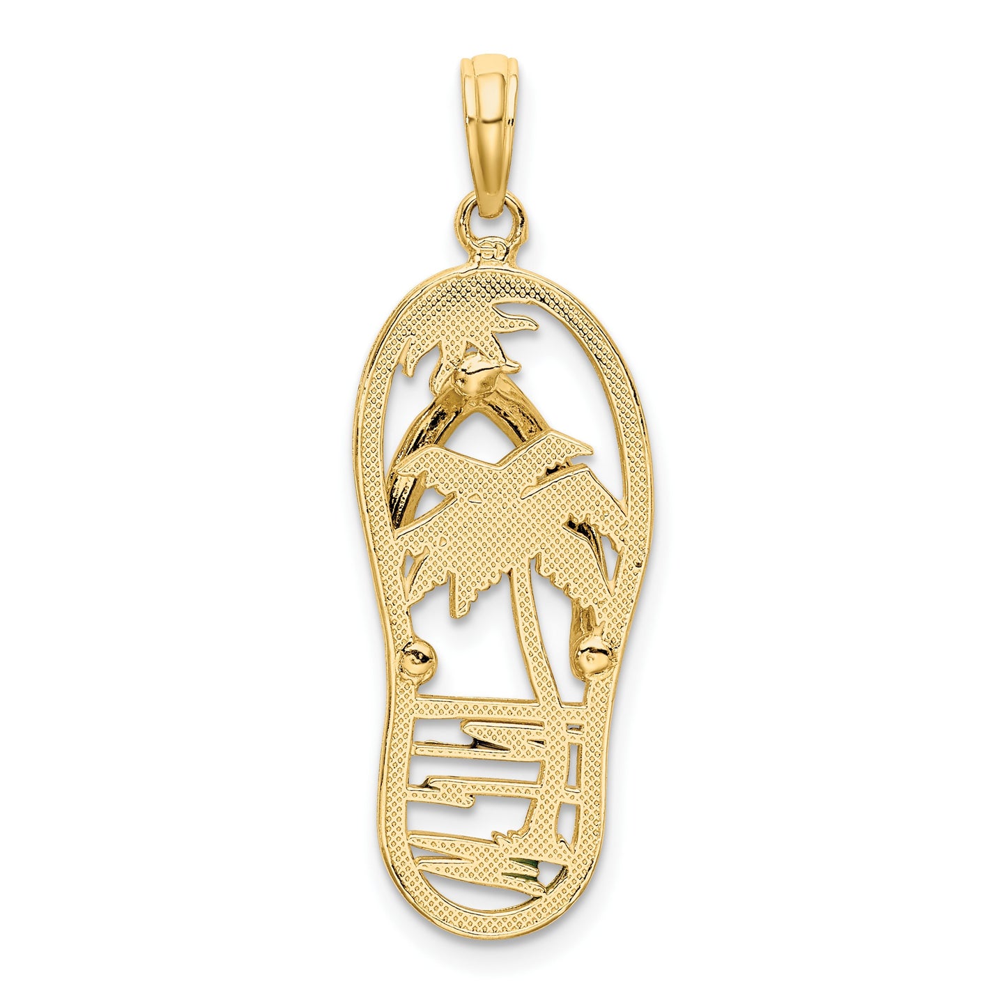 14K Enameled Palm Tree Flip-Flop Charm