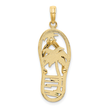 14K Enameled Palm Tree Flip-Flop Charm