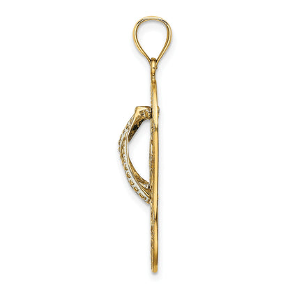 14K Enameled Palm Tree Beach Scene Flip-Flop Charm