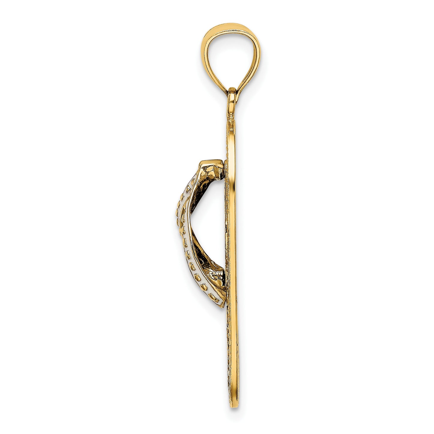 14K Blue Enameled Dolphin Flip-Flop Charm