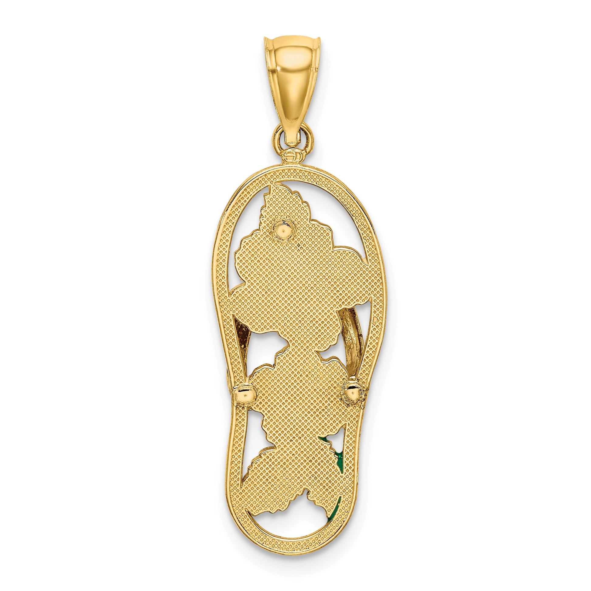 14K Enamel Red Hibiscus Flower Flip-Flop Charm