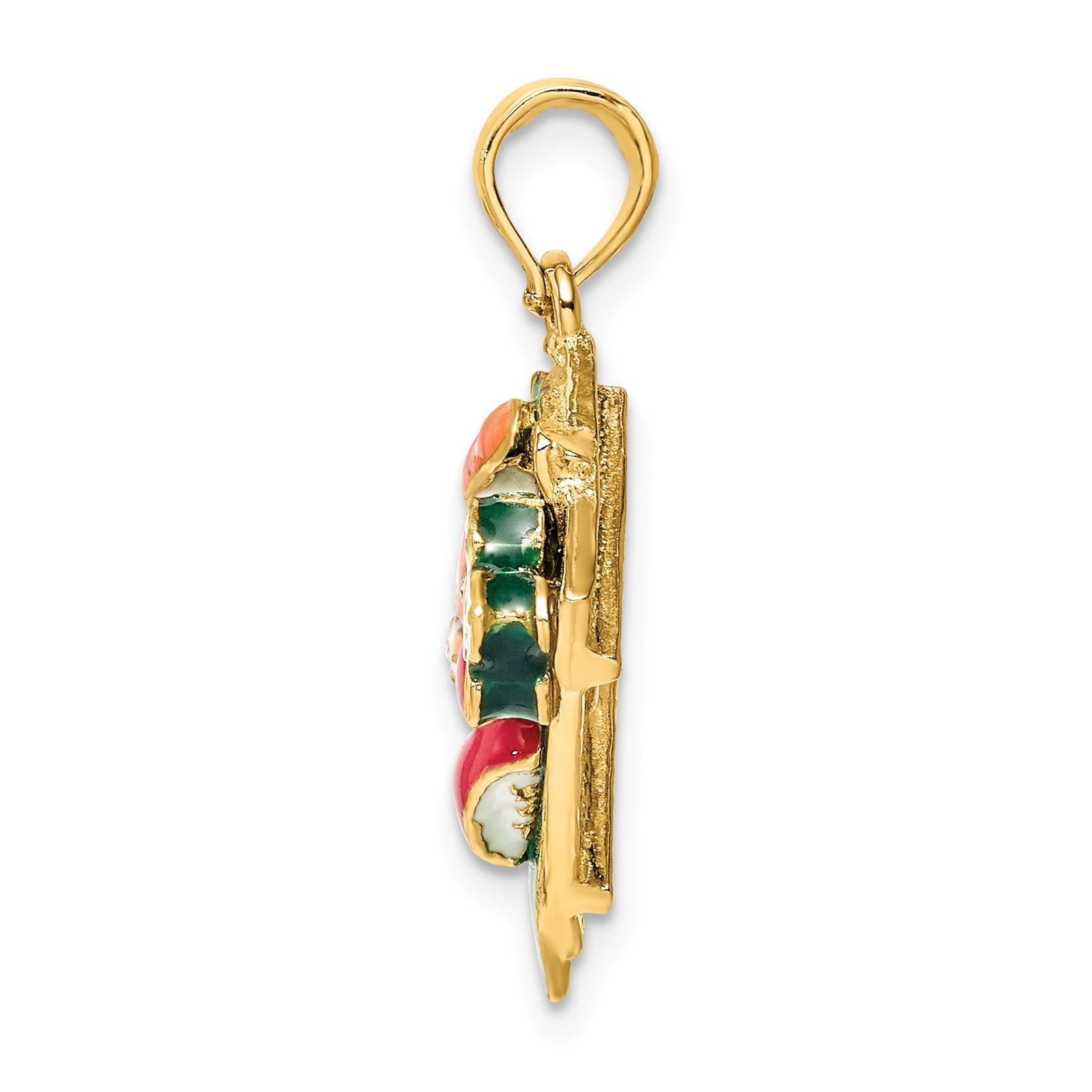 14K 3-D Multi-color Enameled Sushi Plate Charm