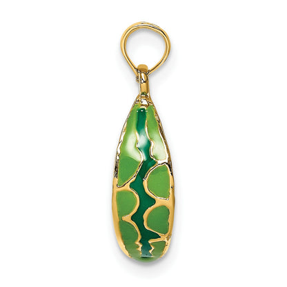 14K Multi-color Enameled 3-D Watermelon Charm