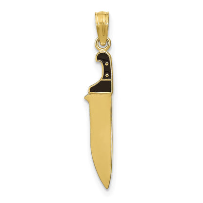 14K 3-D Black Enameled Butcher Knife Charm