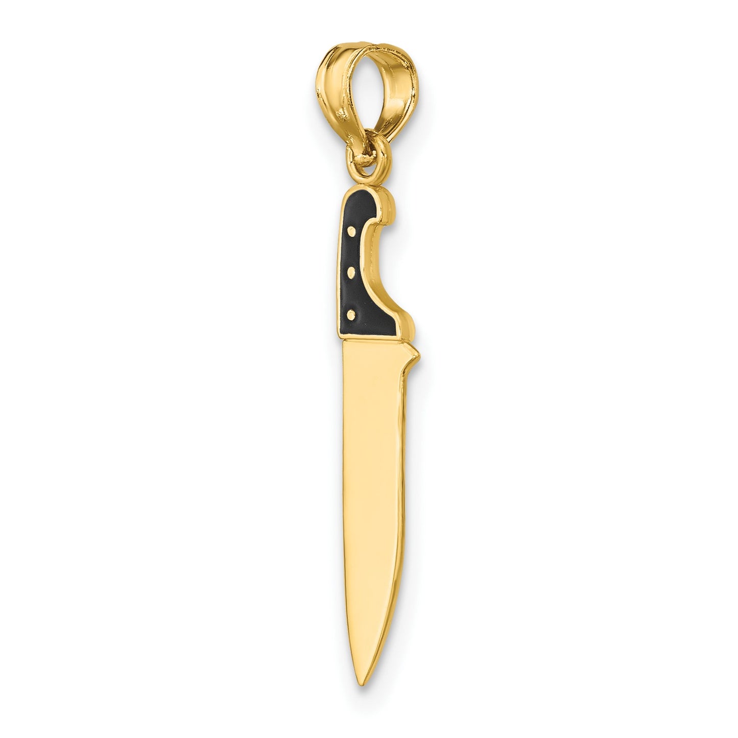 14K 3-D Black Enameled Butcher Knife Charm