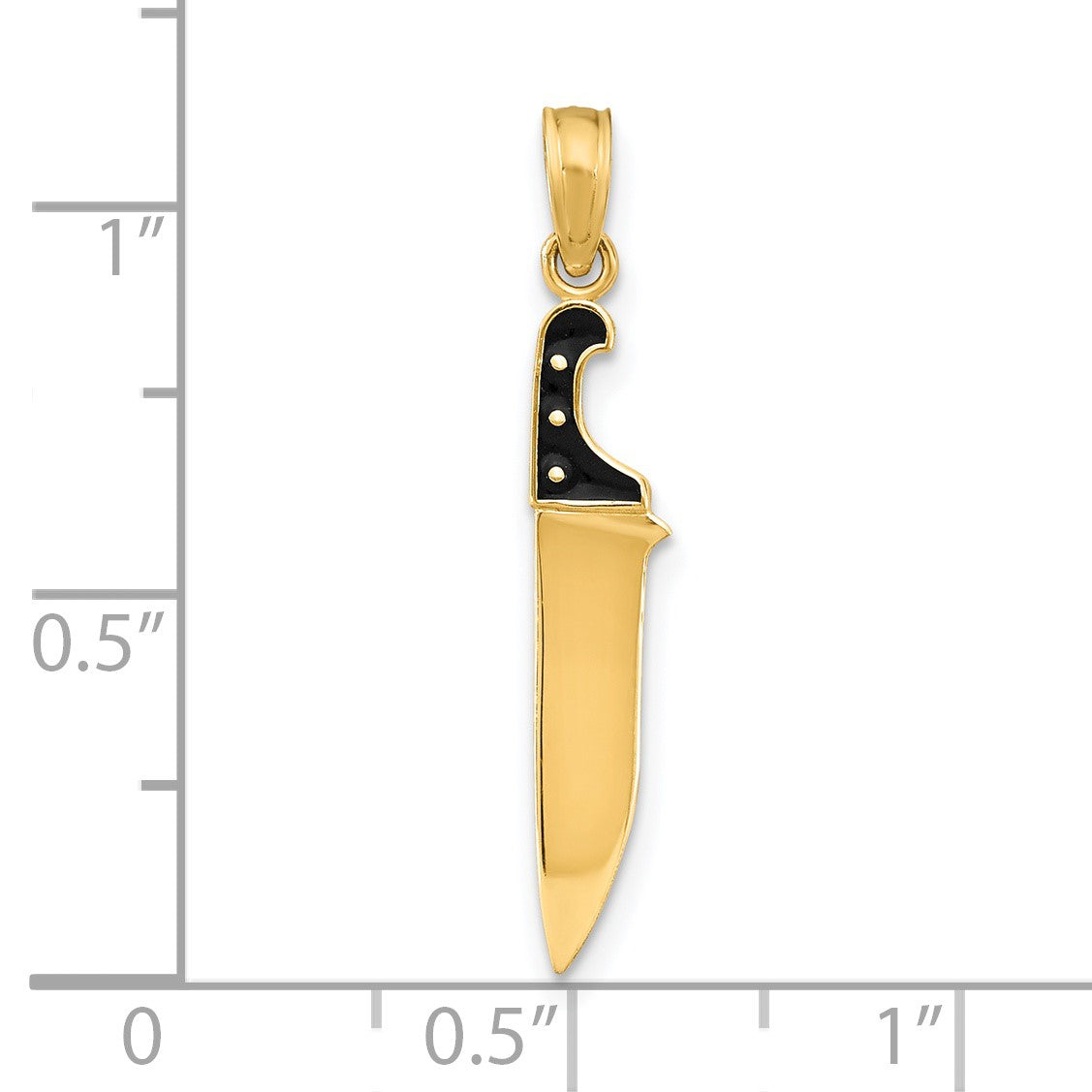 14K 3-D Black Enameled Butcher Knife Charm