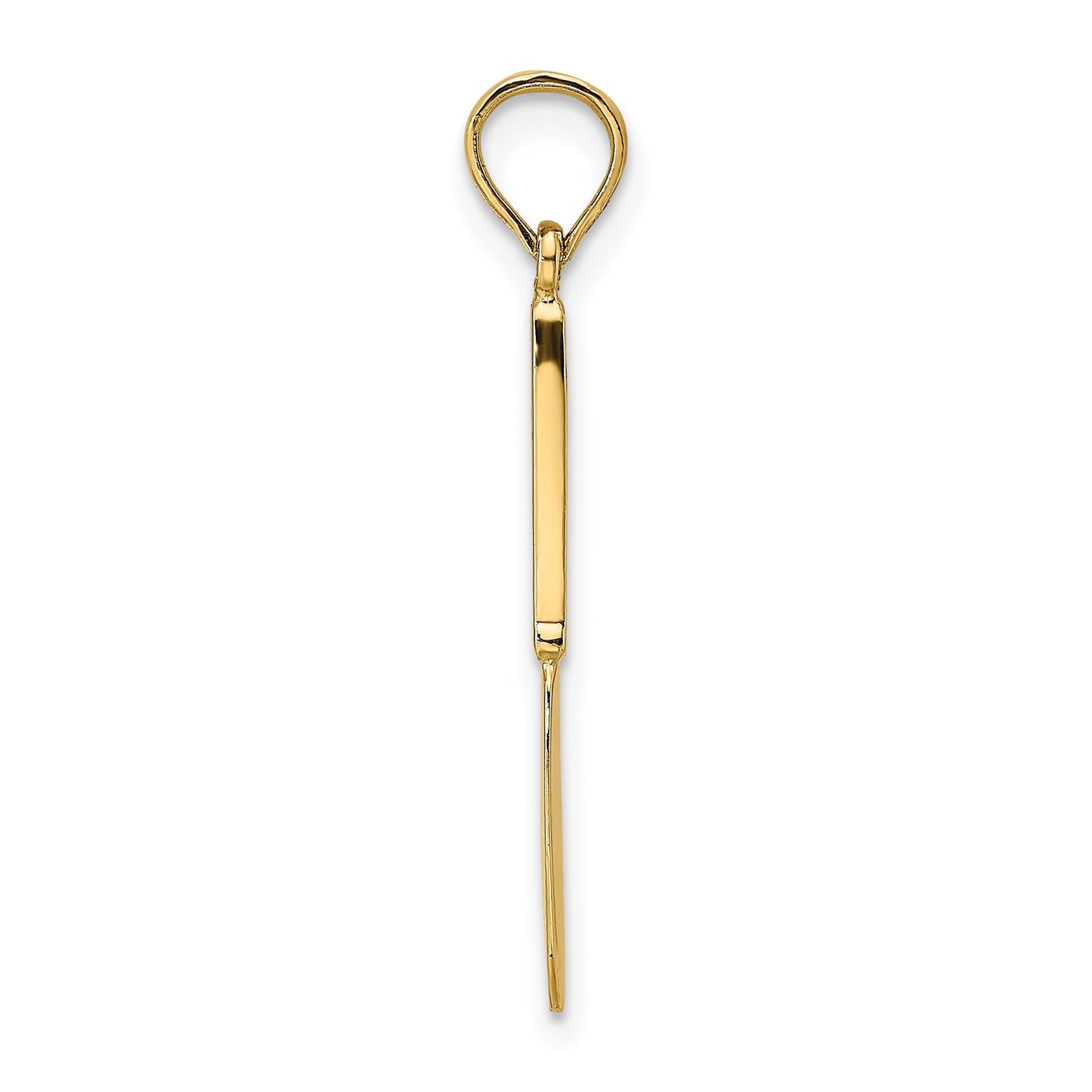 14K 3-D Black Enameled Table Knife Charm