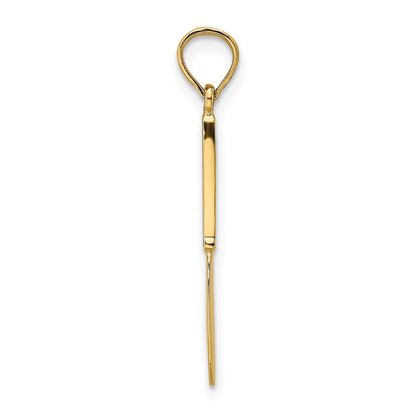 14K 3-D Black Enameled Table Knife Charm