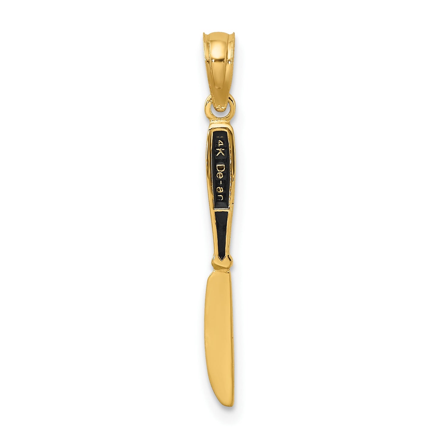 14K 3-D Black Enameled Table Knife Charm