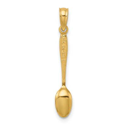 14K 3-D Black Enameled Table Spoon Charm