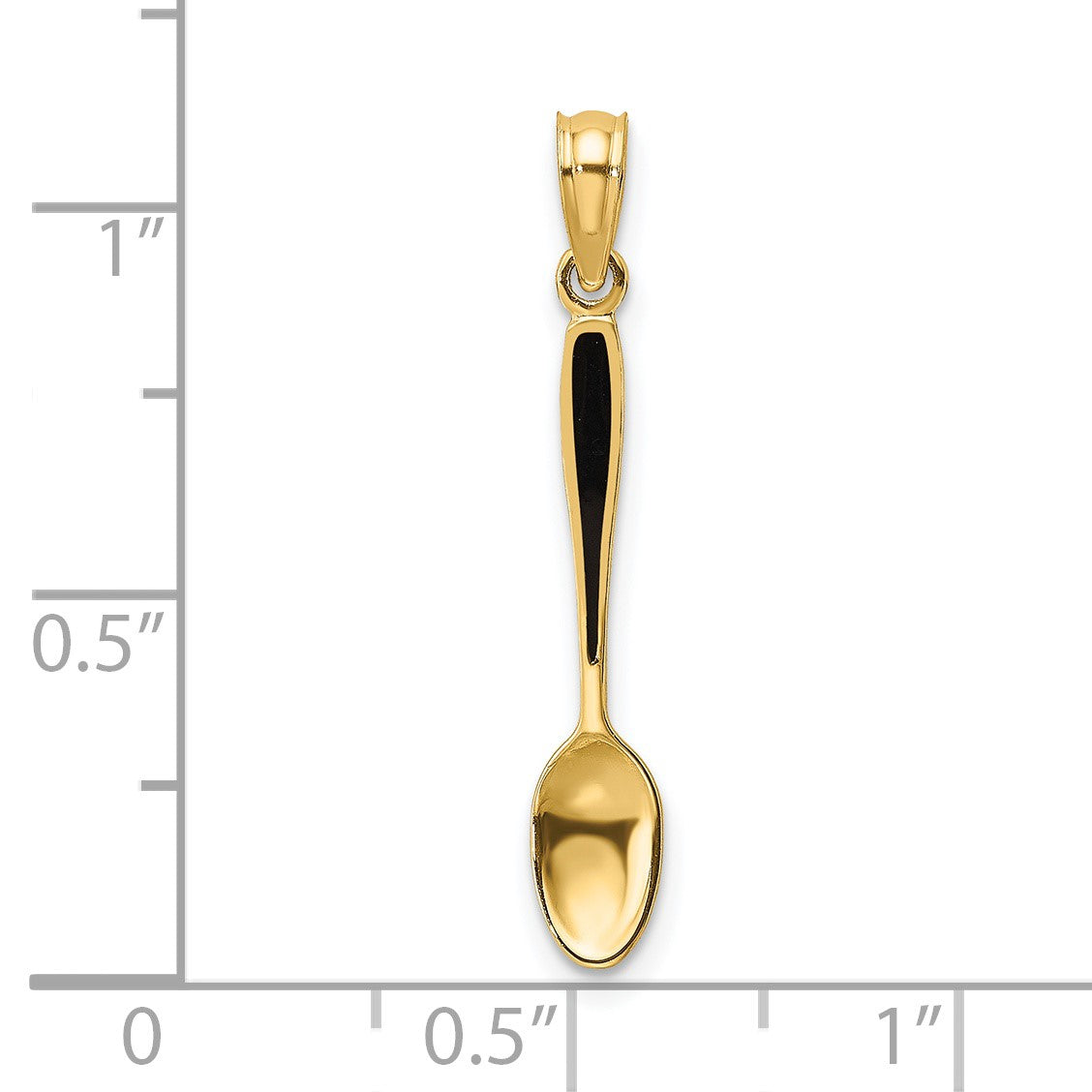 14K 3-D Black Enameled Table Spoon Charm