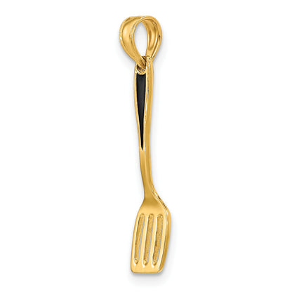 14K 3-D Black Enameled Spatula Charm