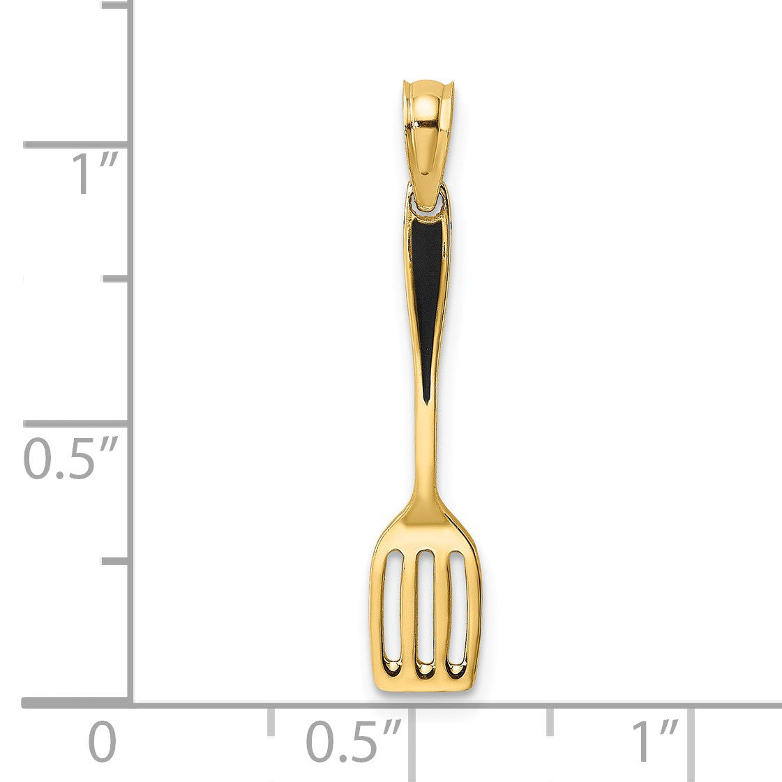 14K 3-D Black Enameled Spatula Charm
