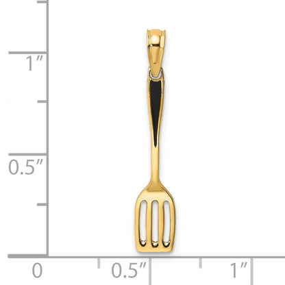 14K 3-D Black Enameled Spatula Charm