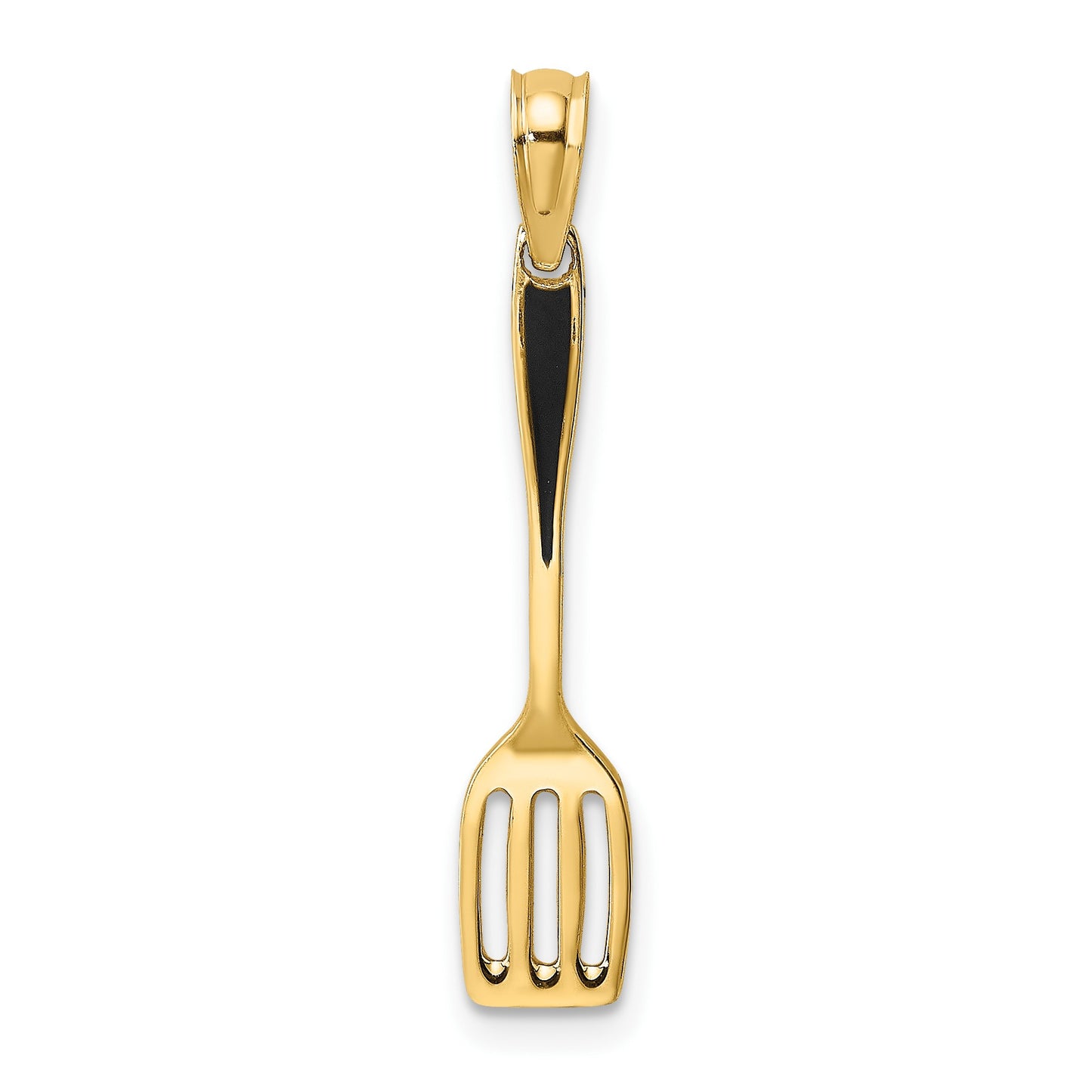 14K 3-D Black Enameled Spatula Charm