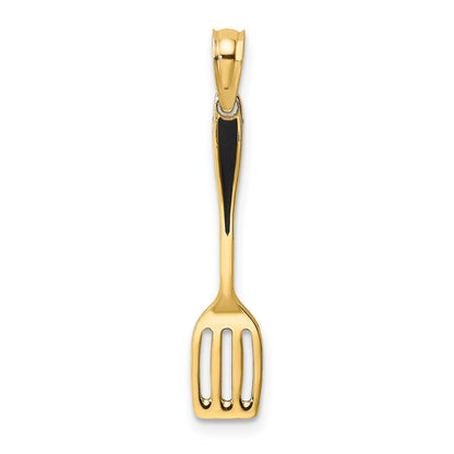 14K 3-D Black Enameled Spatula Charm