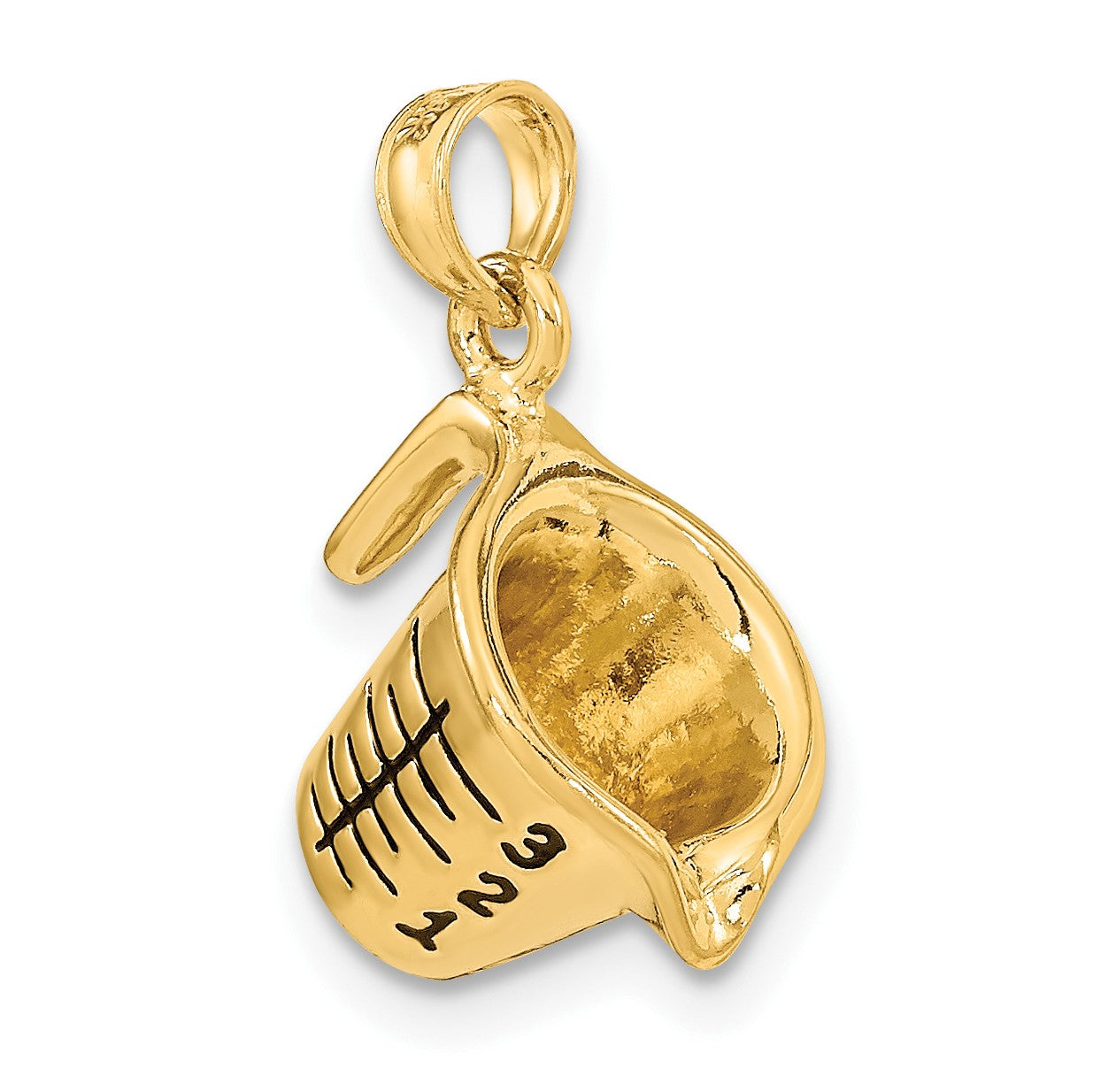 14K 3-D Black Enameled Measuring Cup Charm