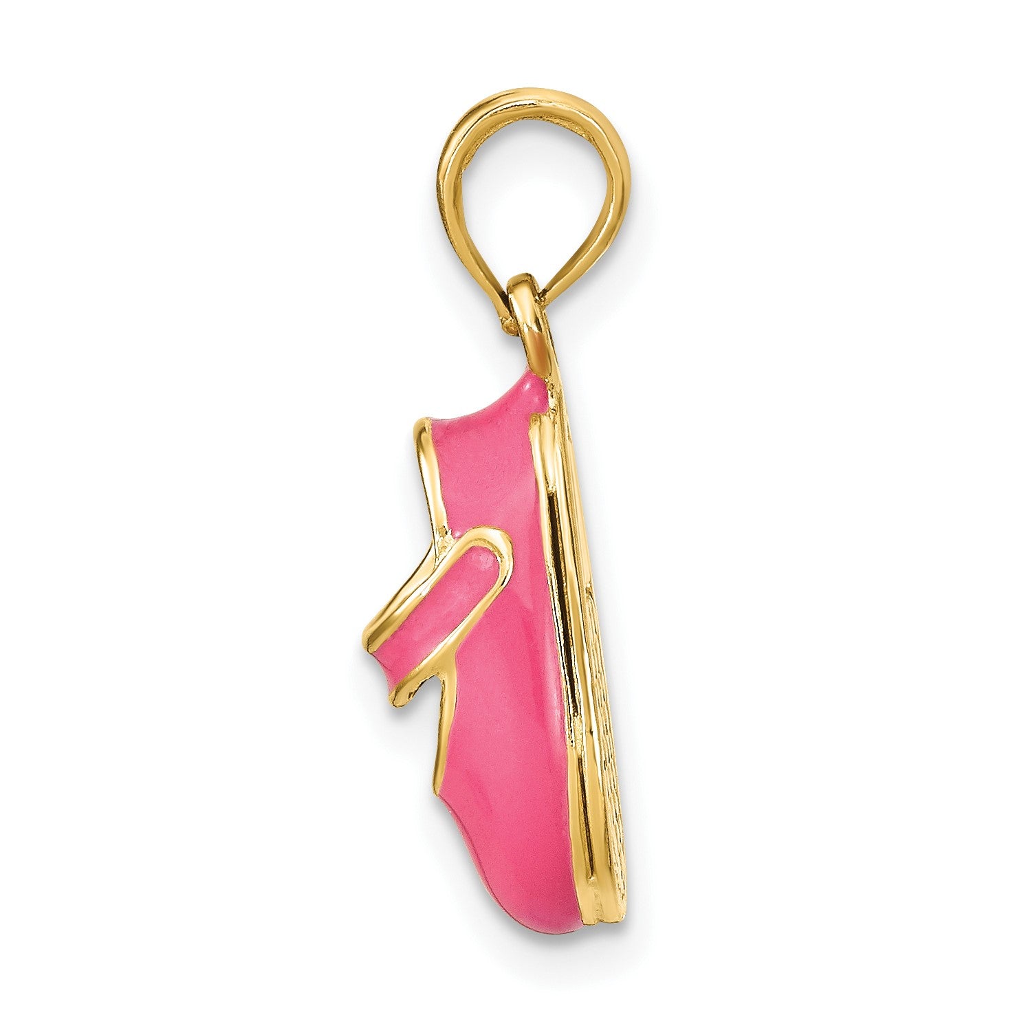 14K Pink Enameled 3-D Baby Shoe Charm