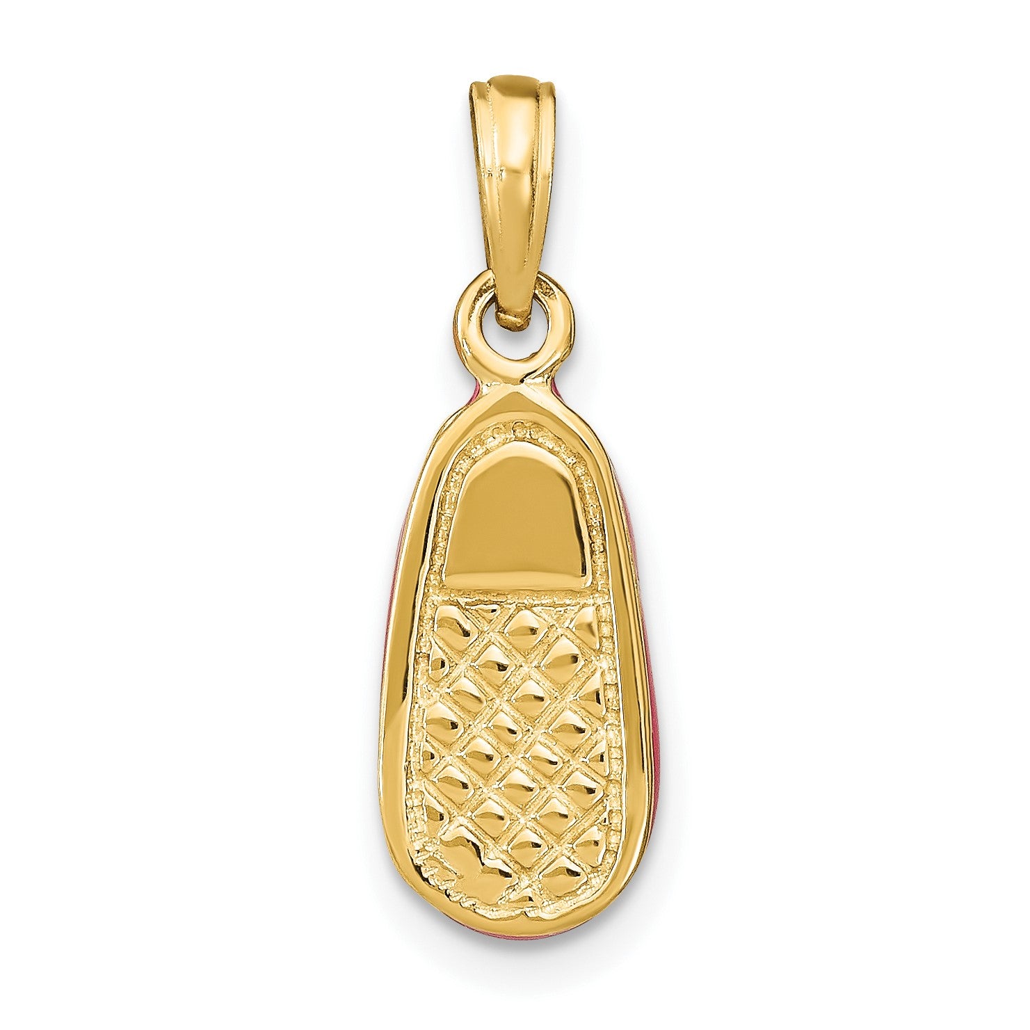 14K Pink Enameled 3-D Baby Shoe Charm