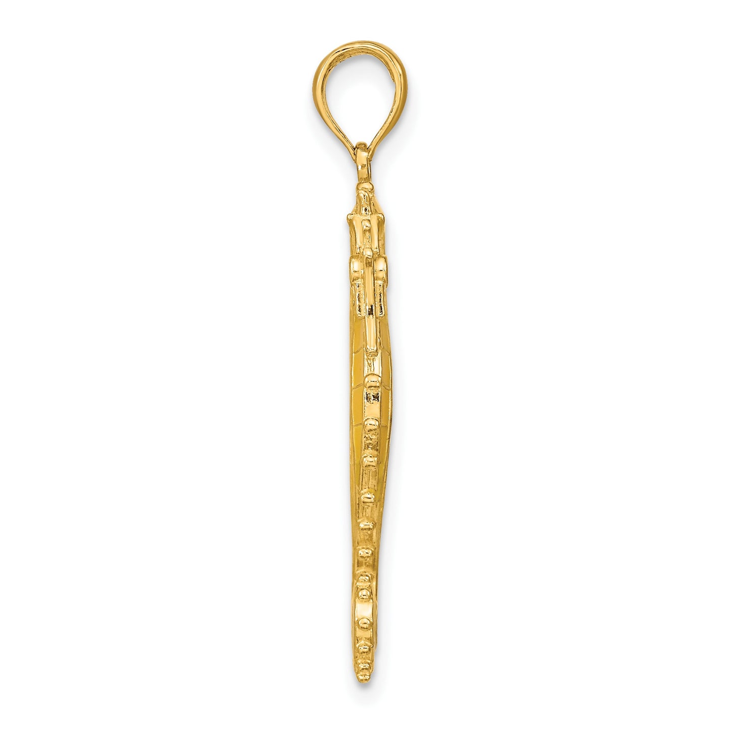 14K 3-D Yellow Enameled Seahorse Charm