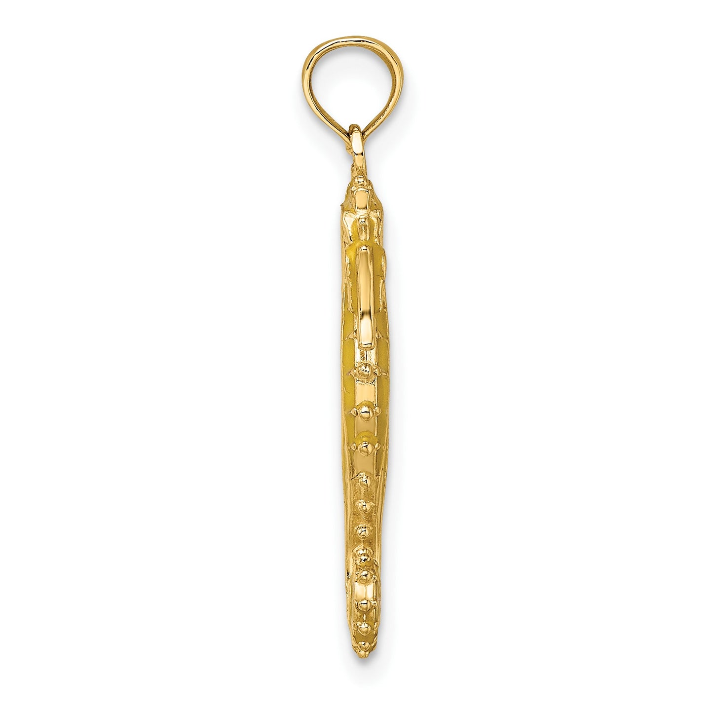14K 3-D Yellow Enameled Seahorse Charm