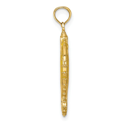 14K 3-D Yellow Enameled Seahorse Charm
