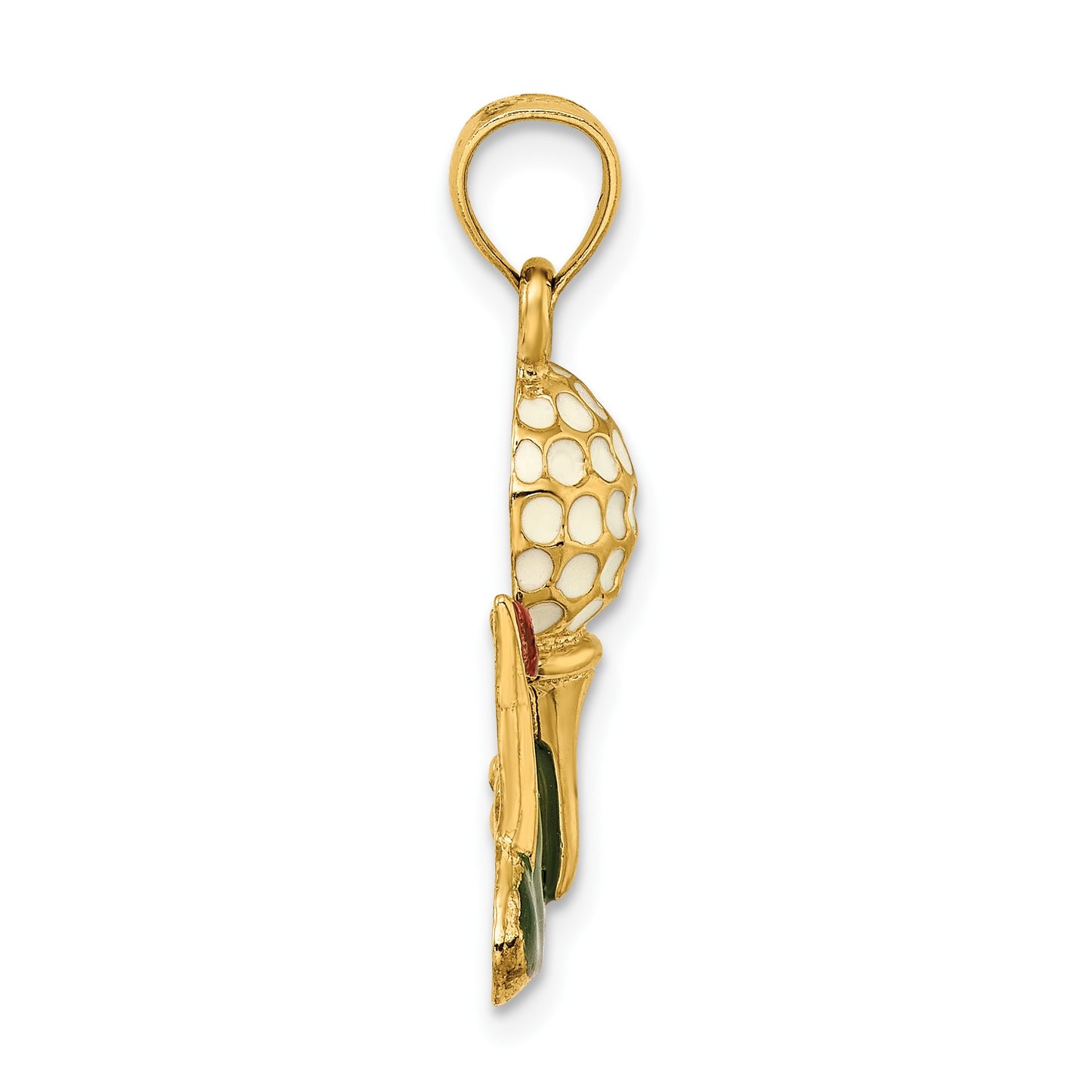 14K Multi-color Enamel 2-D Golf Ball Charm