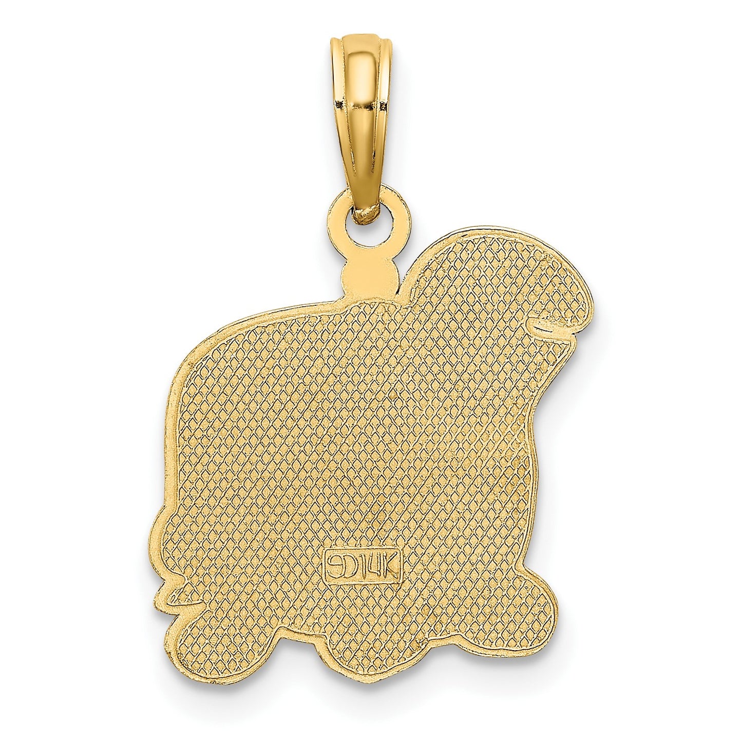 14K Brown, Tan and Black Enamel Cartoon Turtle Charm
