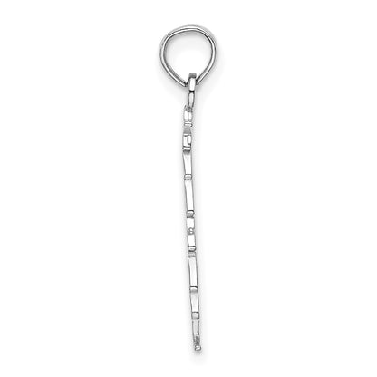 14K White Gold Enameled Green Christmas Tree with Red Star Charm