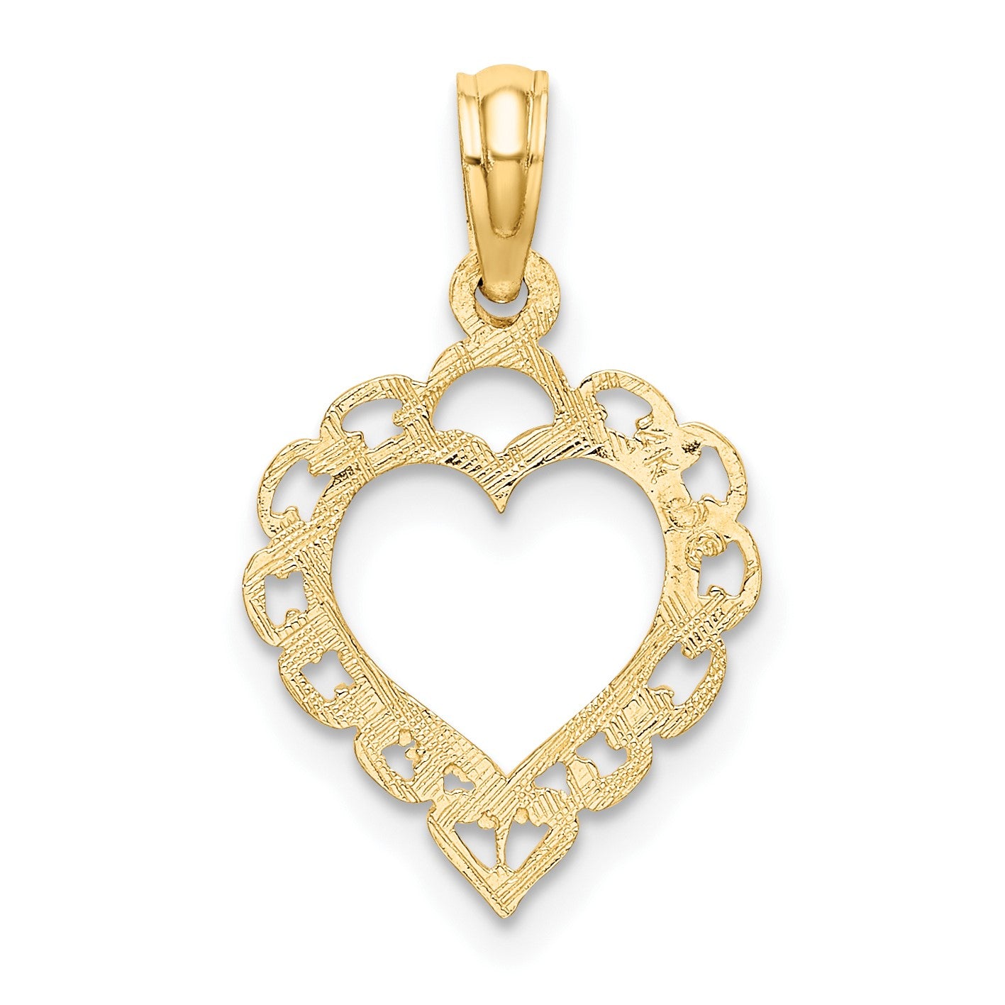 14K Heart with Lace Border Charm