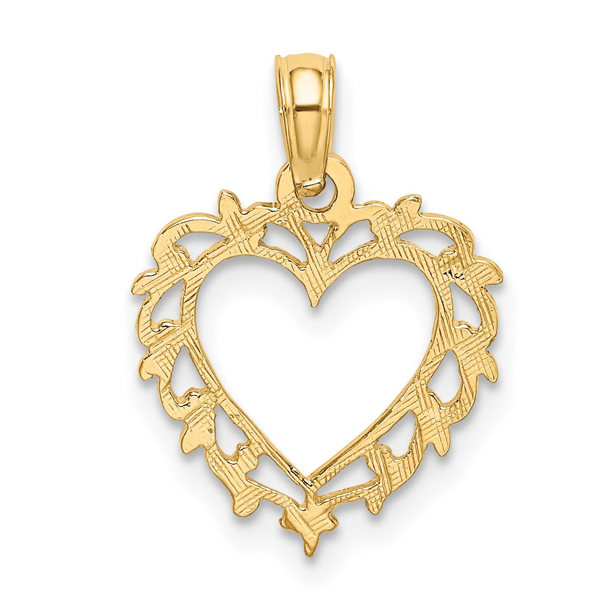 14K Heart with Lace Border Charm